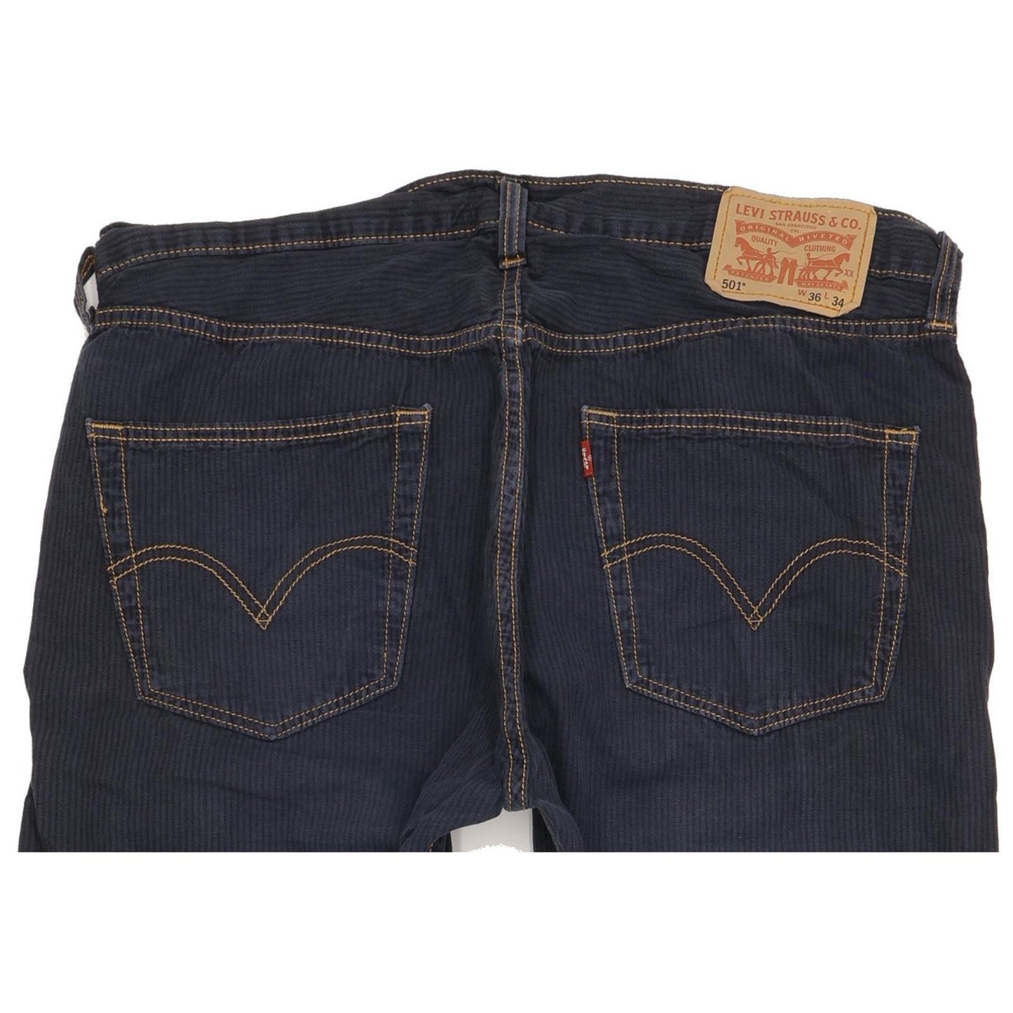 Levi's 501 Men Navy Straight Regular Trousers W36 L31