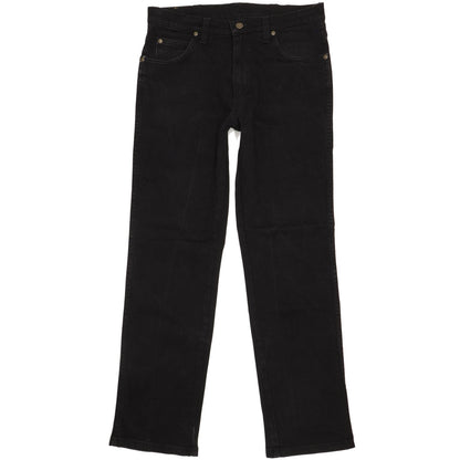 Wrangler Durable Quality Men Black Straight Regular Stretch Jeans W32 L31