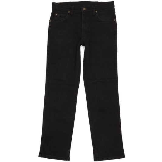 Wrangler Durable Quality Men Black Straight Regular Stretch Jeans W32 L31