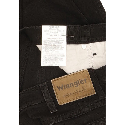 Wrangler Durable Quality Men Black Straight Regular Stretch Jeans W32 L31