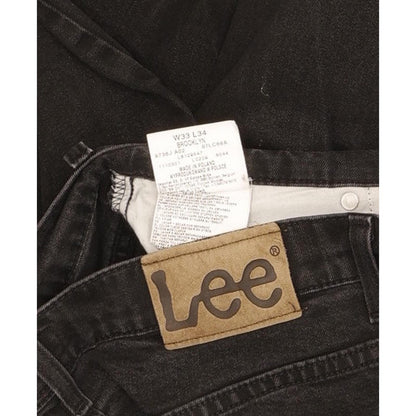 Lee Brooklyn Men Black Straight Regular Stretch Jeans W33 L34