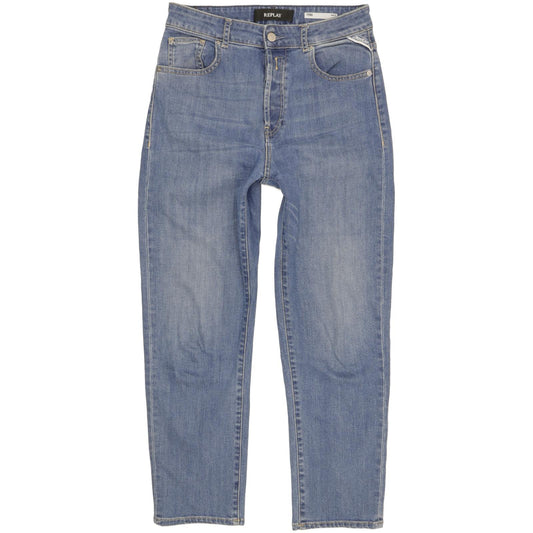 Replay Tyna Blue Straight Slim Mom Stretch Jeans High Waisted W28 L26