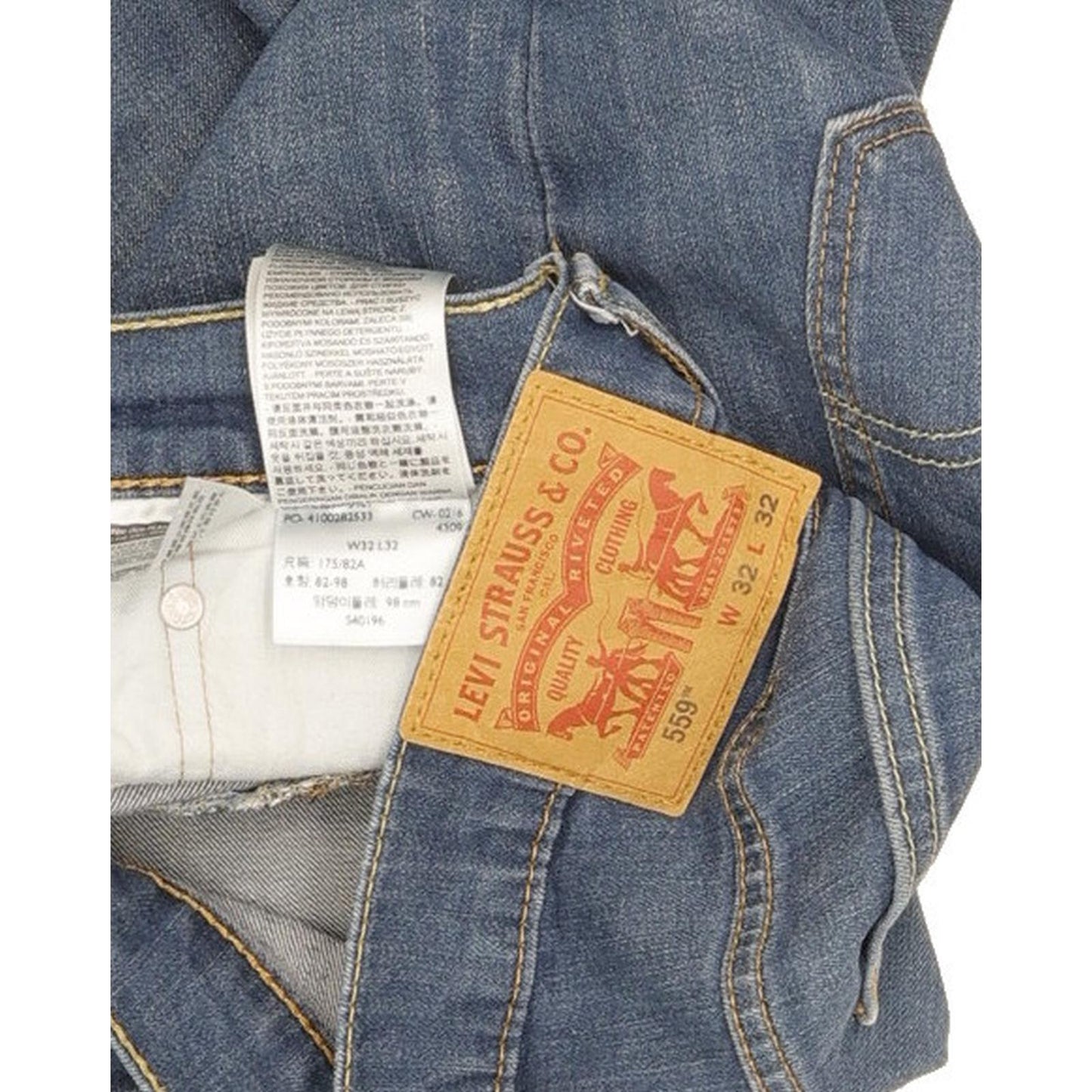 Levi's 559 Men Blue Straight Relaxed Stretch Jeans W32 L29