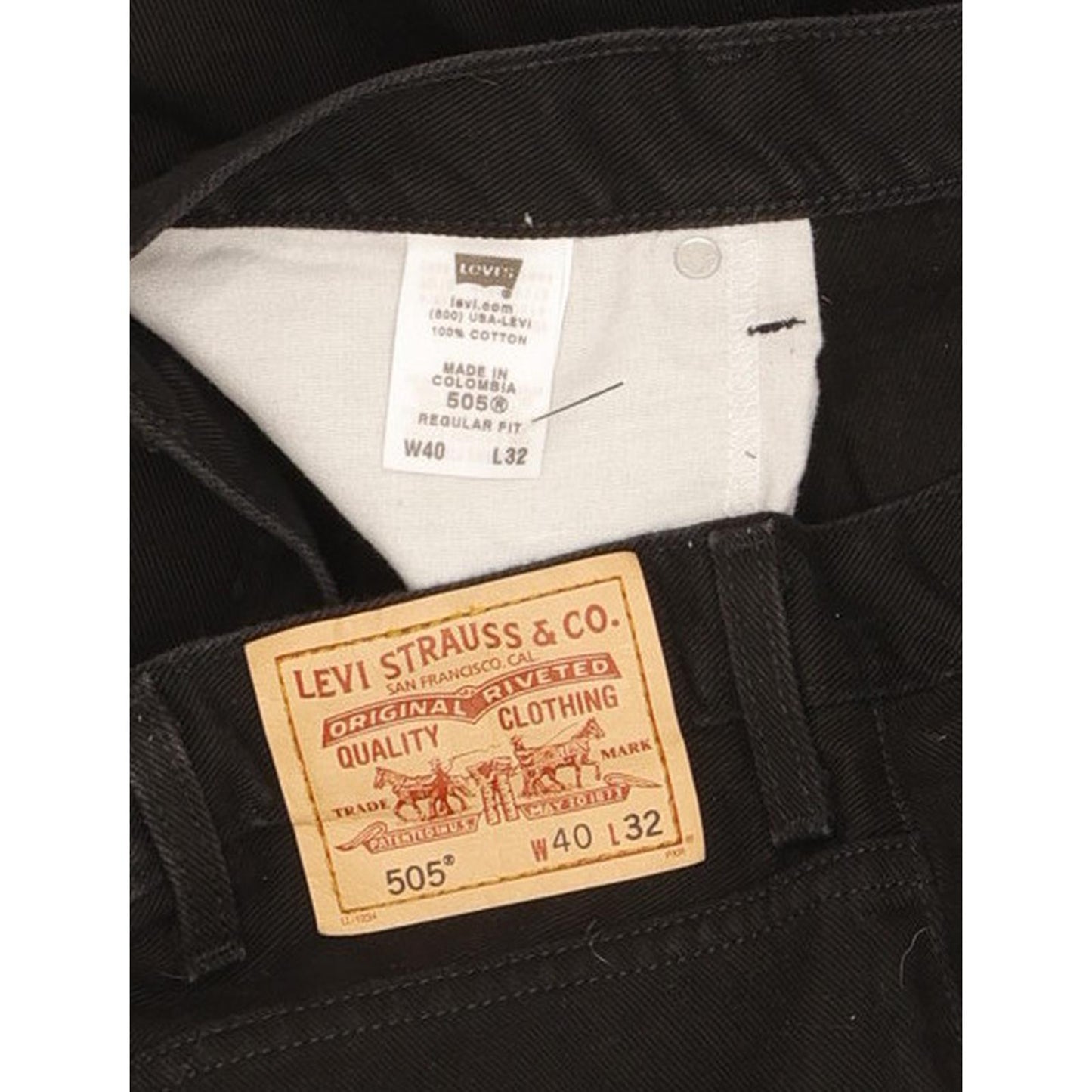 Levi's 505 Men Black Straight Regular Jeans W40 L32