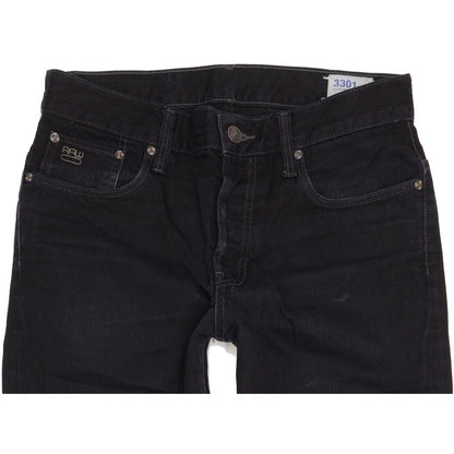 G-Star 3301 Men Black Straight Regular Jeans W32 L33