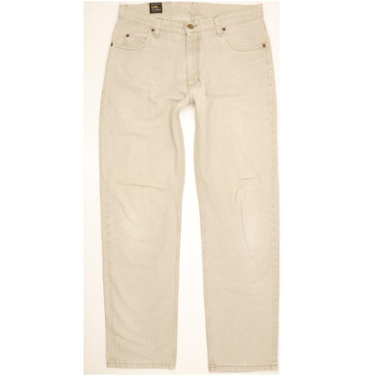 Lee Brooklyn Men Beige Straight Regular Jeans W34 L34