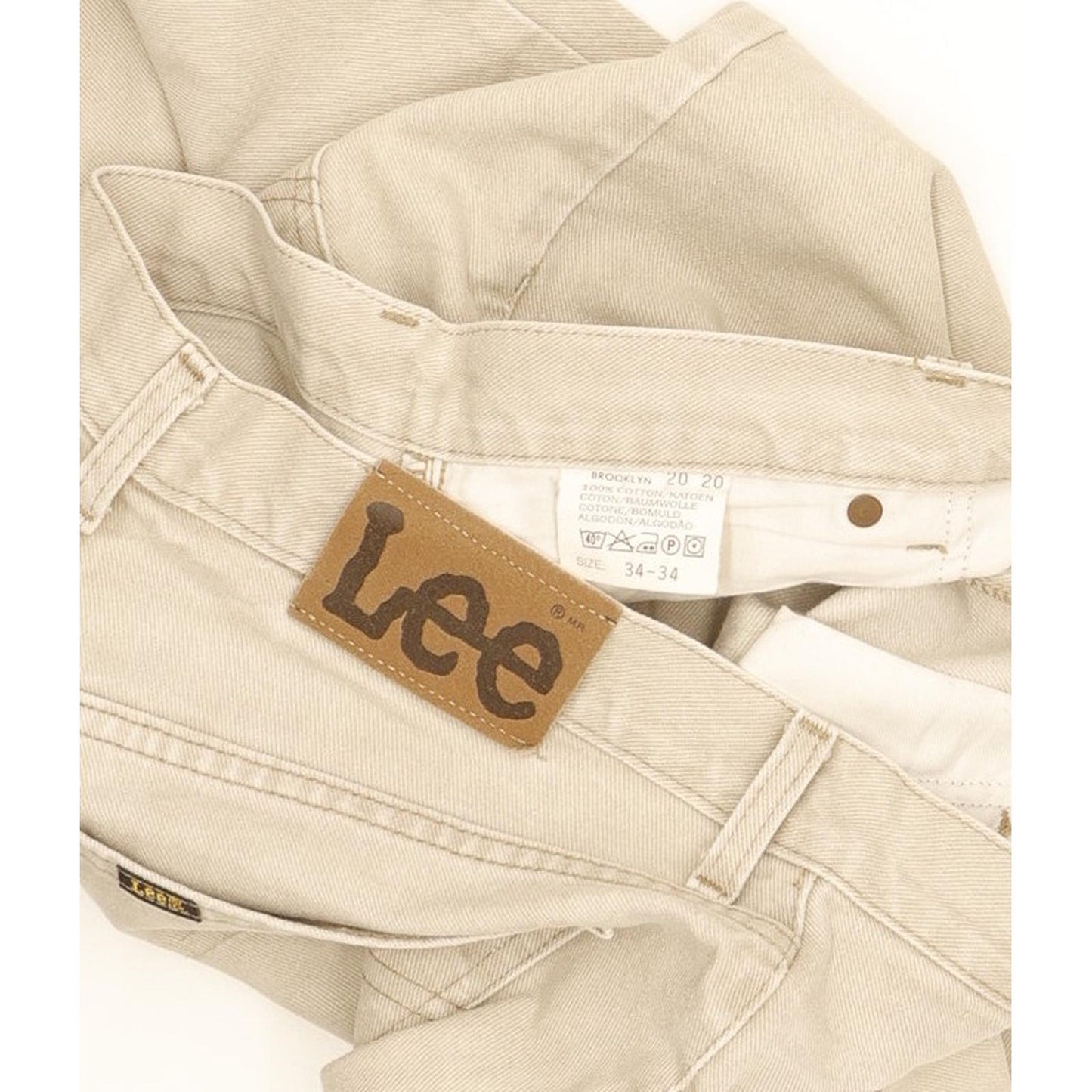 Lee Brooklyn Men Beige Straight Regular Jeans W34 L34