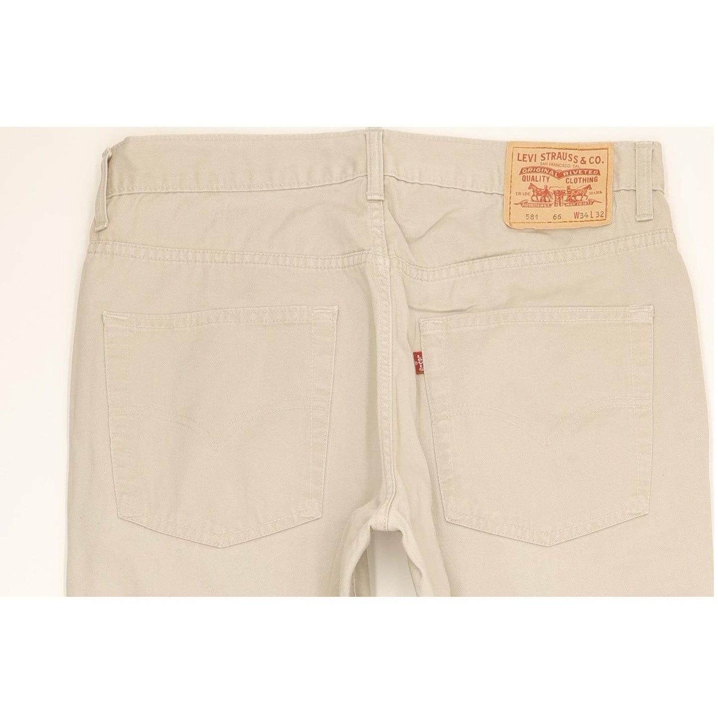 Levi's 581 Men Beige Straight Regular Stretch Jeans W34 L32