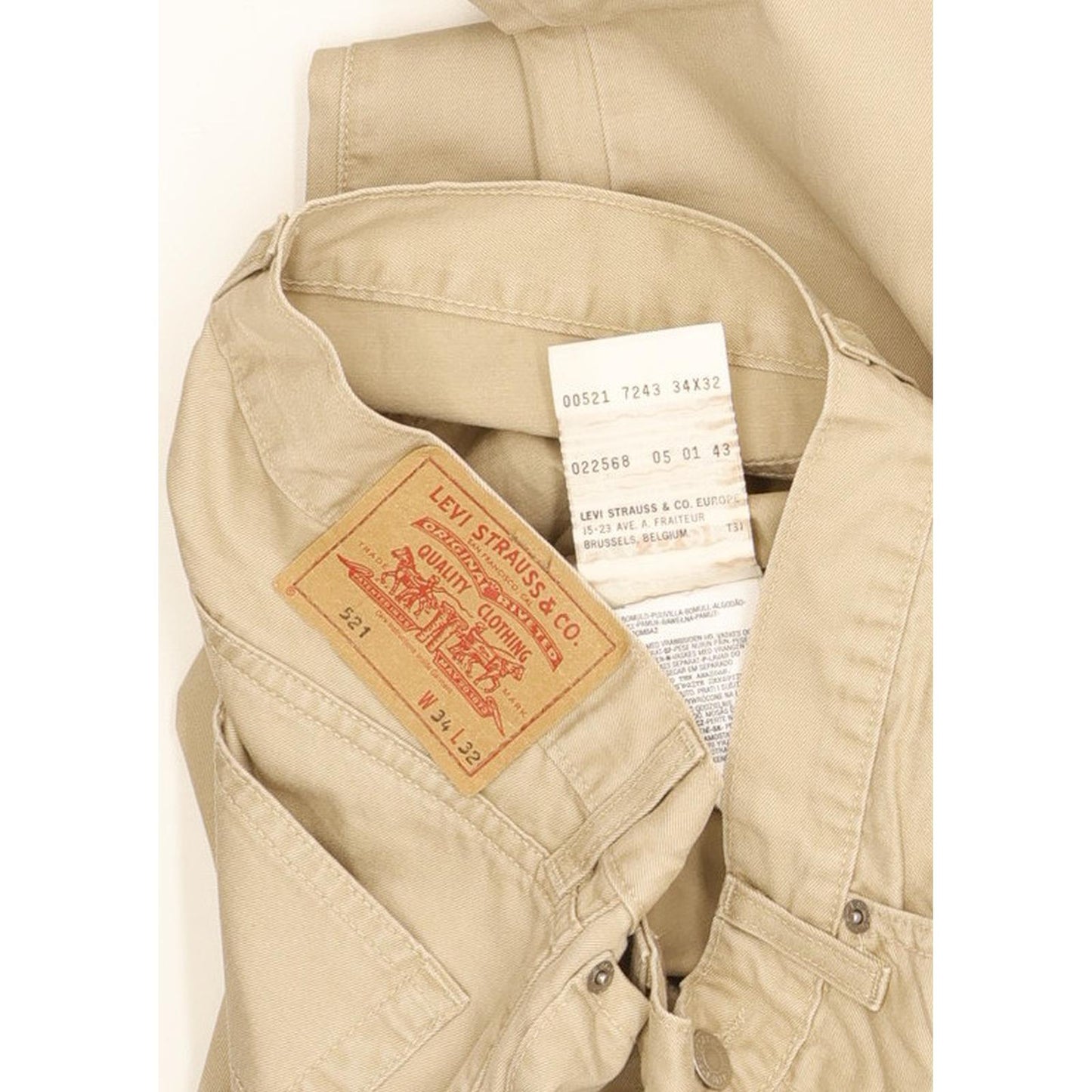 Levi's 521 Men Beige Straight Regular Jeans W34 L31