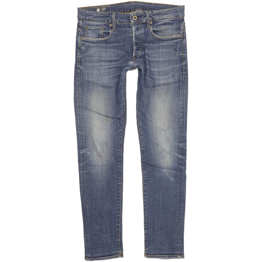 G-Star 3301 Men Blue Straight Slim Stretch Jeans W30 L32