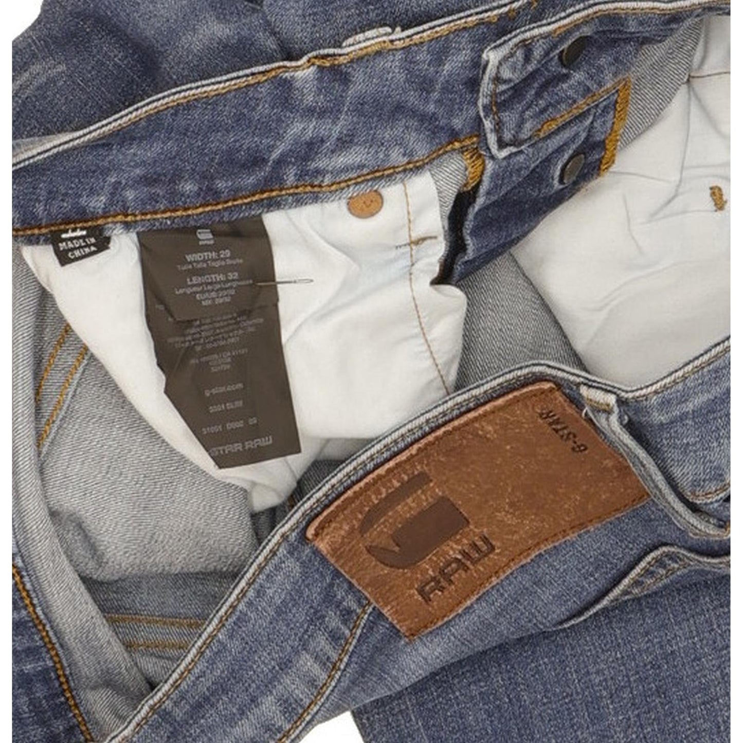 G-Star 3301 Men Blue Straight Slim Stretch Jeans W30 L32