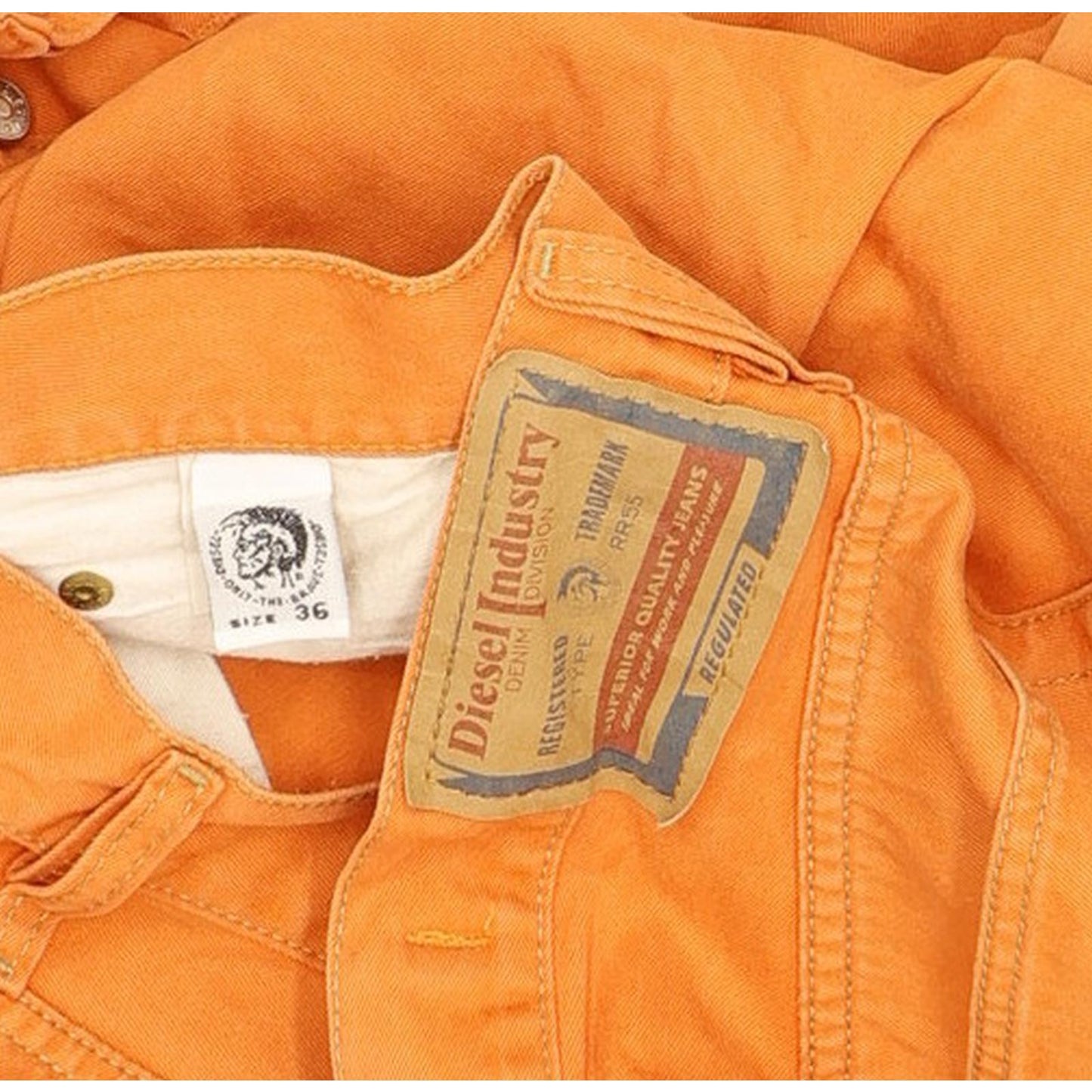 Diesel Keetar Orange Men Straight Regular Jeans W36 L34