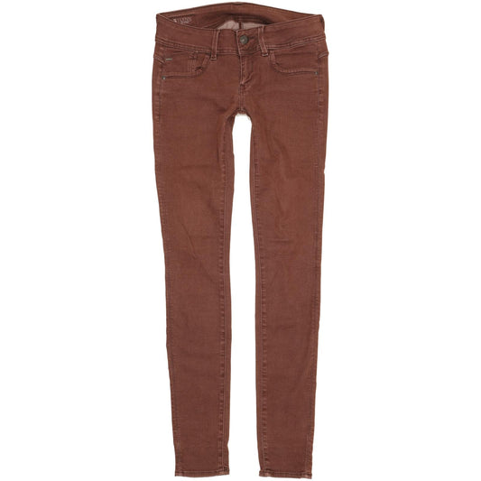 G-Star Lynn Women Brown Skinny Slim Stretch Jeans W28 L34