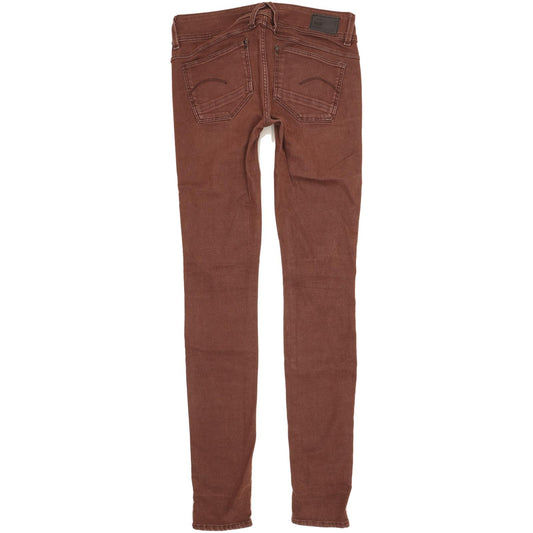G-Star Lynn Women Brown Skinny Slim Stretch Jeans W28 L34