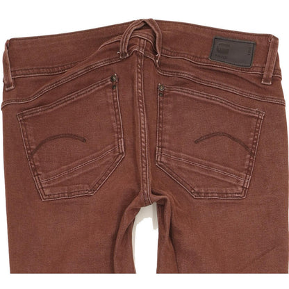 G-Star Lynn Women Brown Skinny Slim Stretch Jeans W28 L34