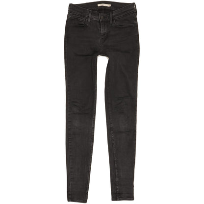 Levi's 710 Super Women Black Skinny Slim Stretch Jeans W27 L30