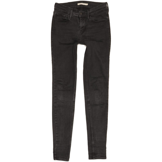 Levi's 710 Super Women Black Skinny Slim Stretch Jeans W27 L30