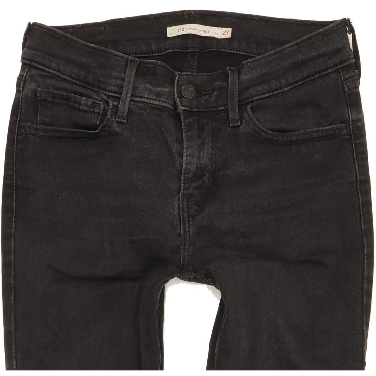 Levi's 710 Super Women Black Skinny Slim Stretch Jeans W27 L30