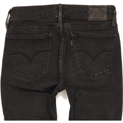 Levi's 710 Super Women Black Skinny Slim Stretch Jeans W27 L30