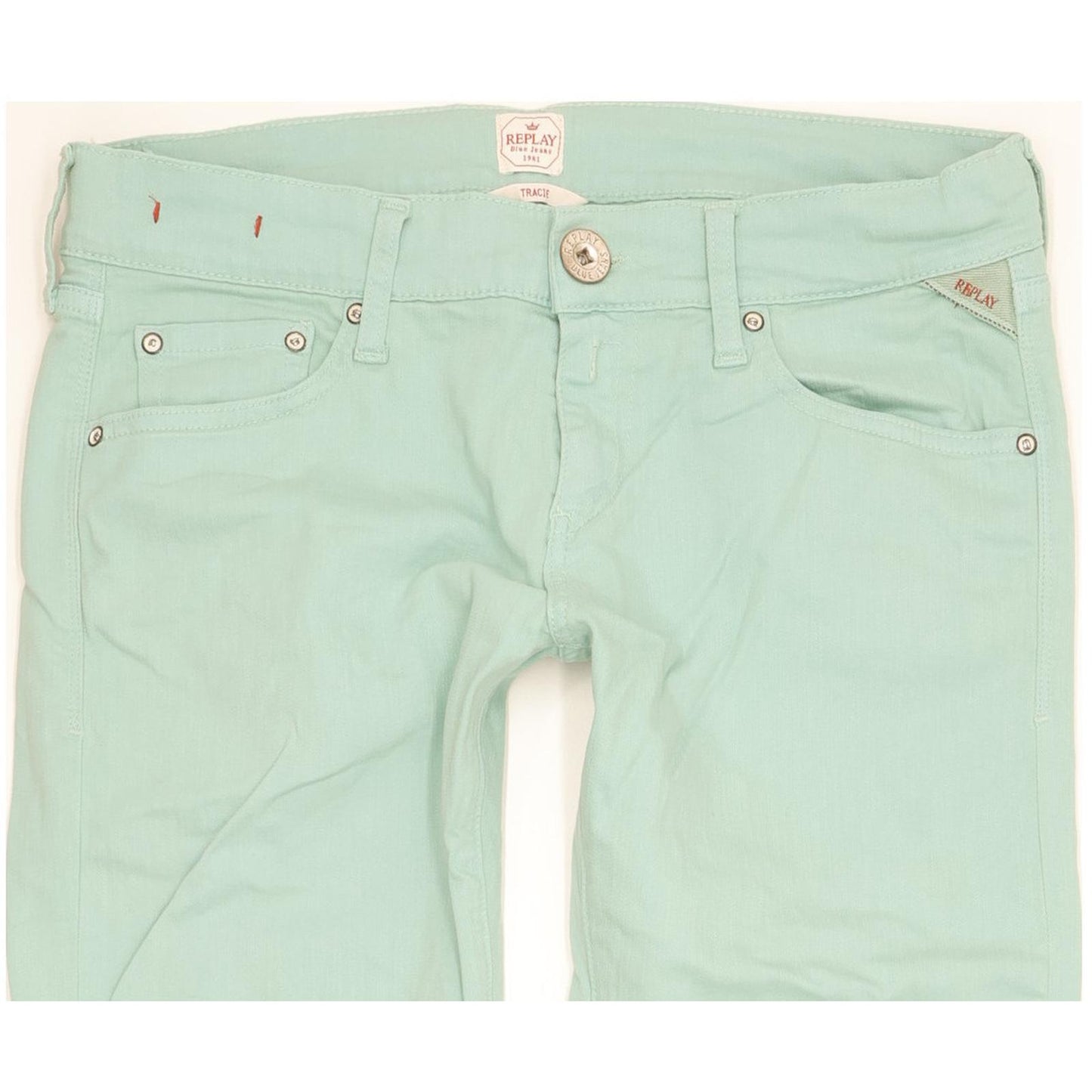 Replay Tracie Women Green Skinny Slim Stretch Jeans W28 L31