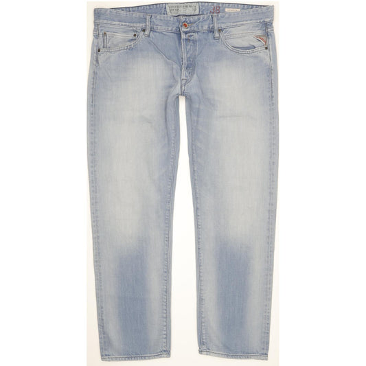 Replay Lenrick Men Blue Straight Slim Jeans W38 L29