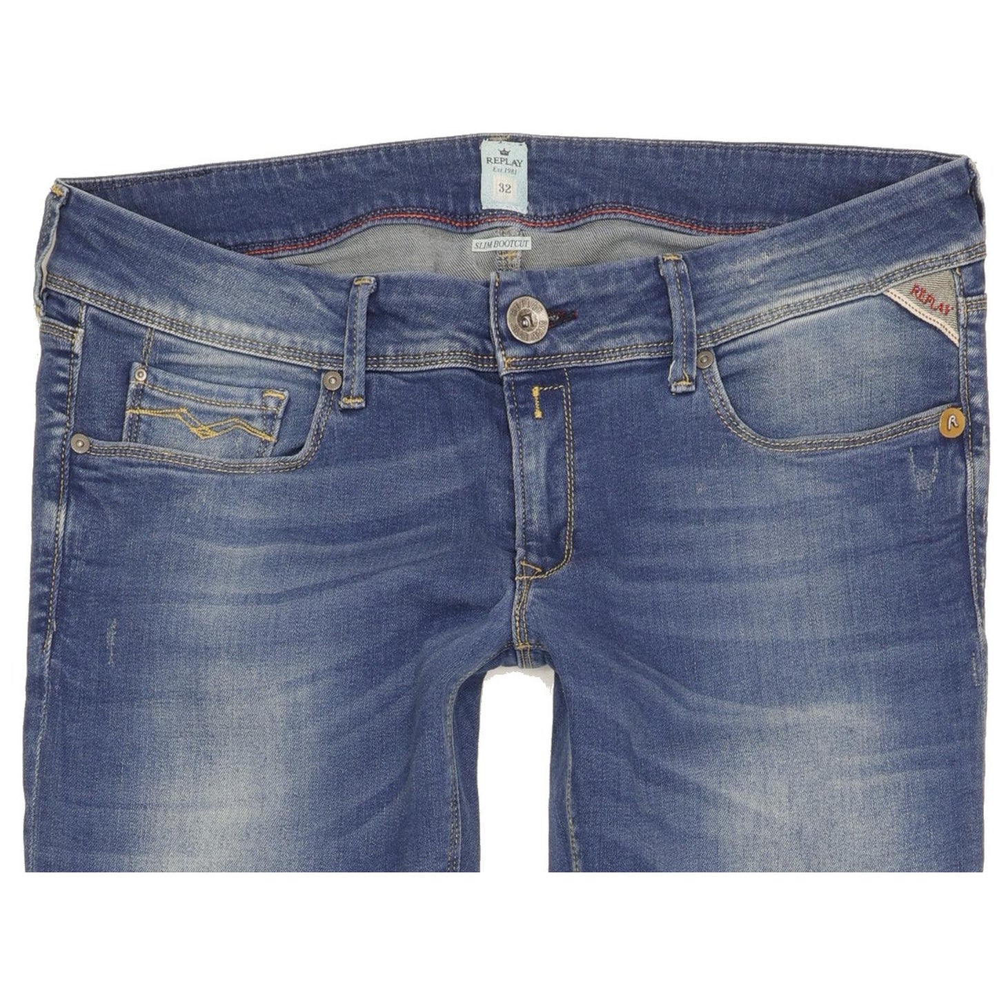 Replay Women Blue Bootcut Slim Stretch Jeans W32 L32