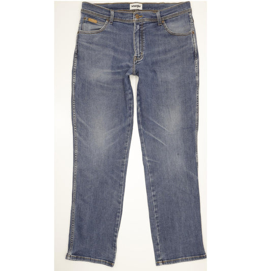 Wrangler Texas Men Blue Straight Regular Stretch Jeans W36 L32