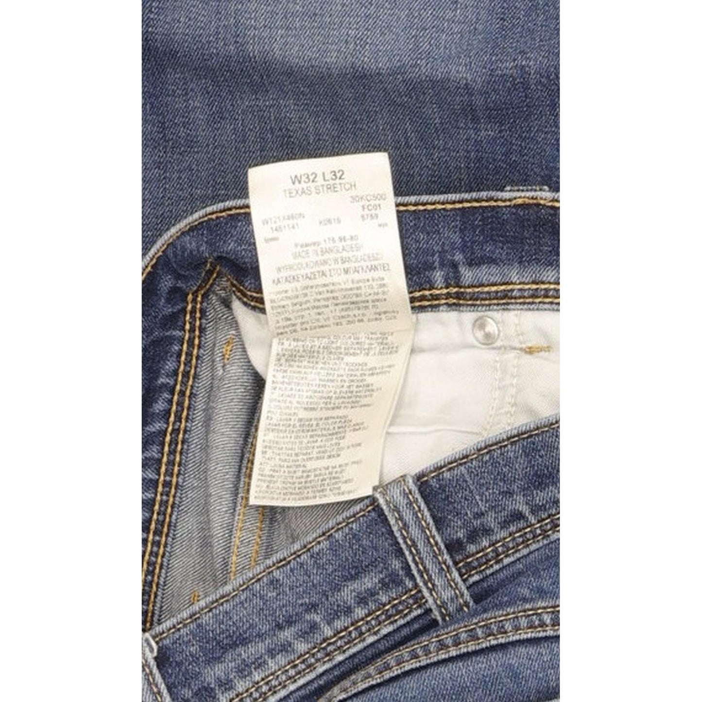 Wrangler Texas Men Blue Straight Regular Stretch Jeans W32 L29