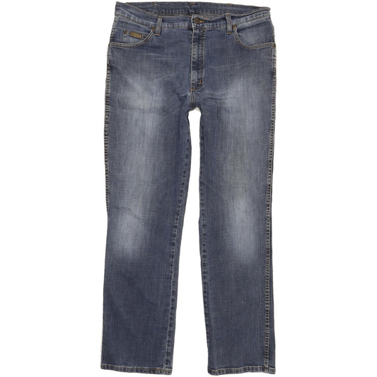 Wrangler Texas Men Blue Straight Regular Stretch Jeans W38 L32