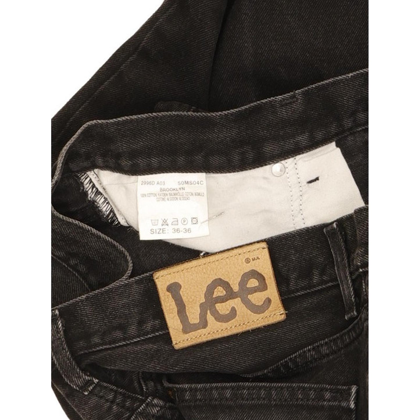 Lee Brooklyn Men Black Straight Regular Jeans W36 L35