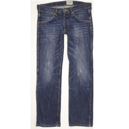 Wrangler Ace Men Blue Straight Regular Stretch Jeans W33 L30