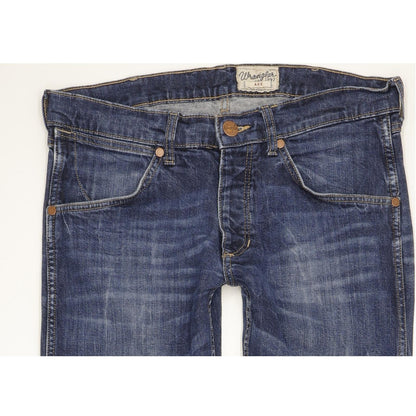 Wrangler Ace Men Blue Straight Regular Stretch Jeans W33 L30