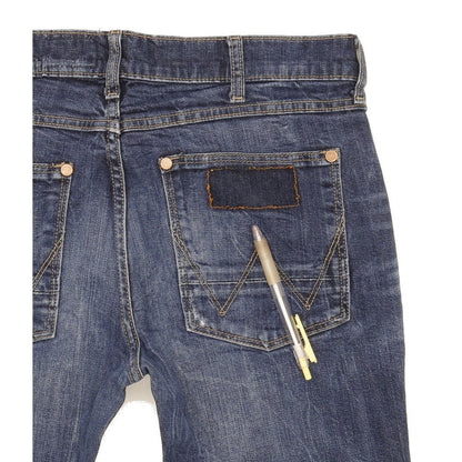 Wrangler Ace Men Blue Straight Regular Stretch Jeans W33 L30