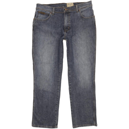 Wrangler Texas Men Blue Straight Regular Stretch Jeans W36 L29