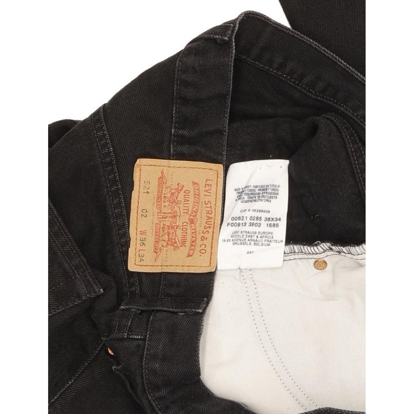 Levi's 521 Men Black Straight Regular Jeans W36 L33