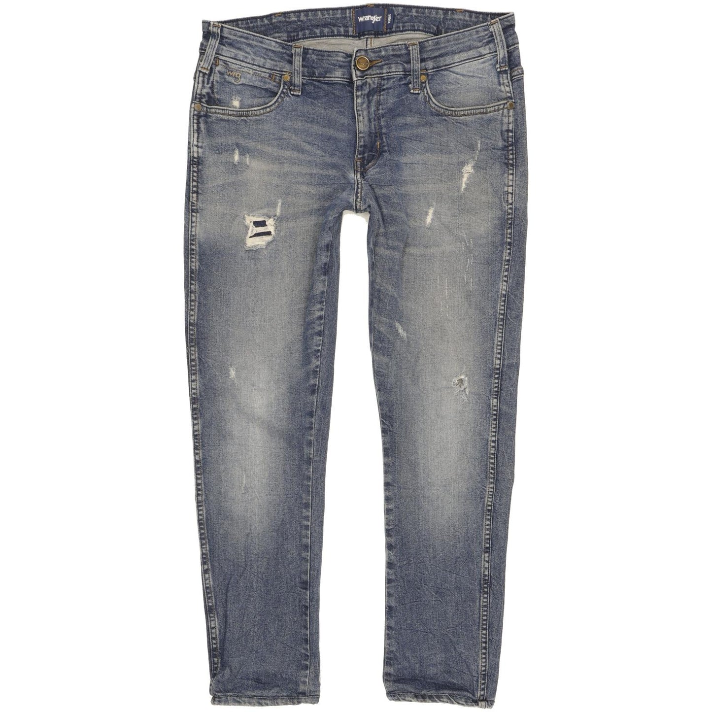 Wrangler Vegas Men Blue Tapered Regular Stretch Jeans W34 L27