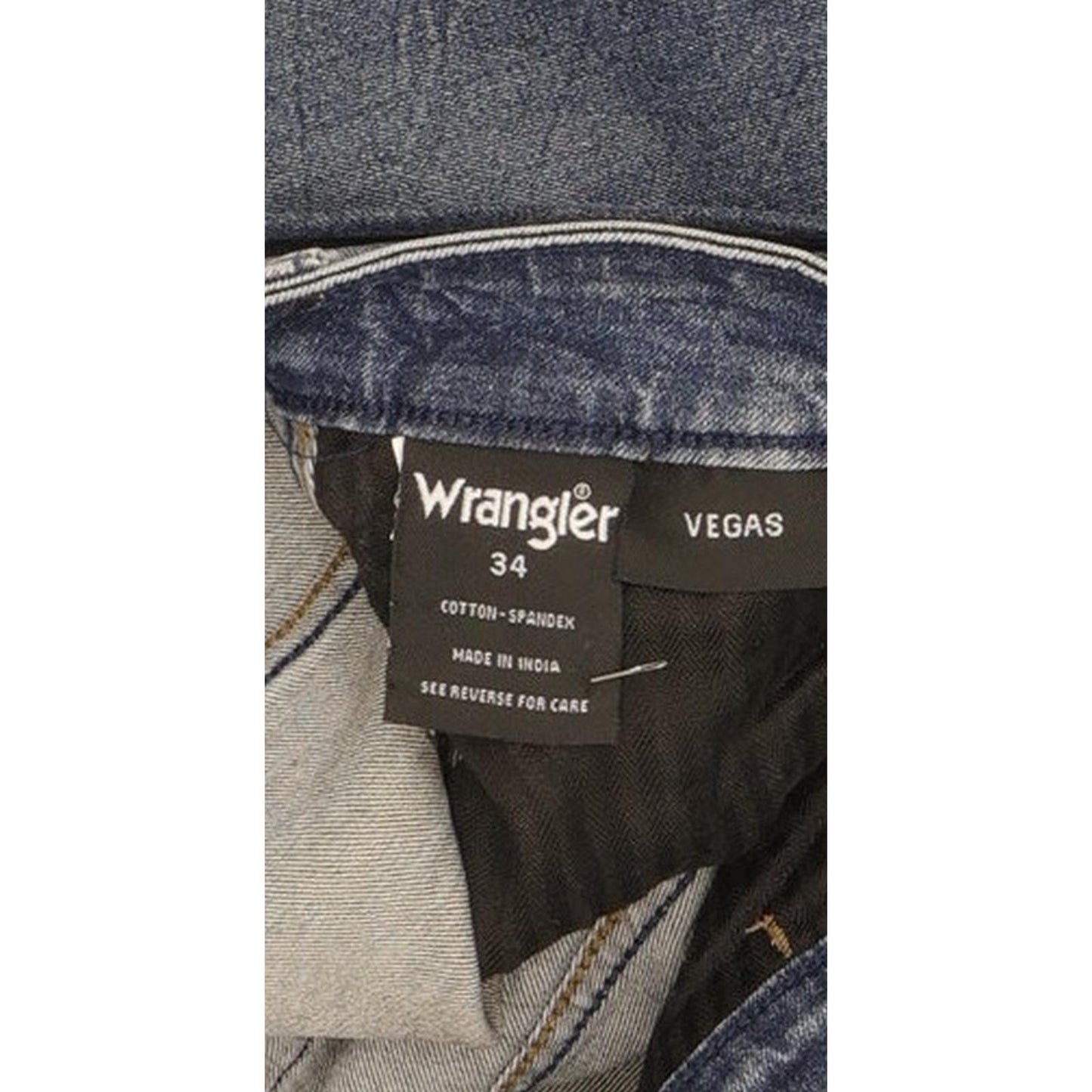Wrangler Vegas Men Blue Tapered Regular Stretch Jeans W34 L27