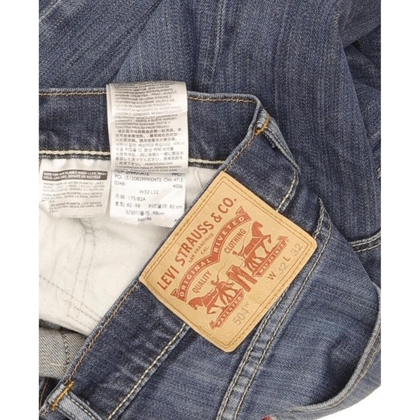 Levi's 504 Men Blue Straight Regular Stretch Jeans W32 L31