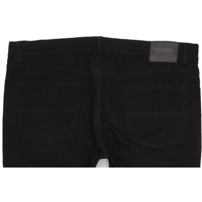 Pioneer Ron Men Black Straight Regular Stretch Jeans W42 L30