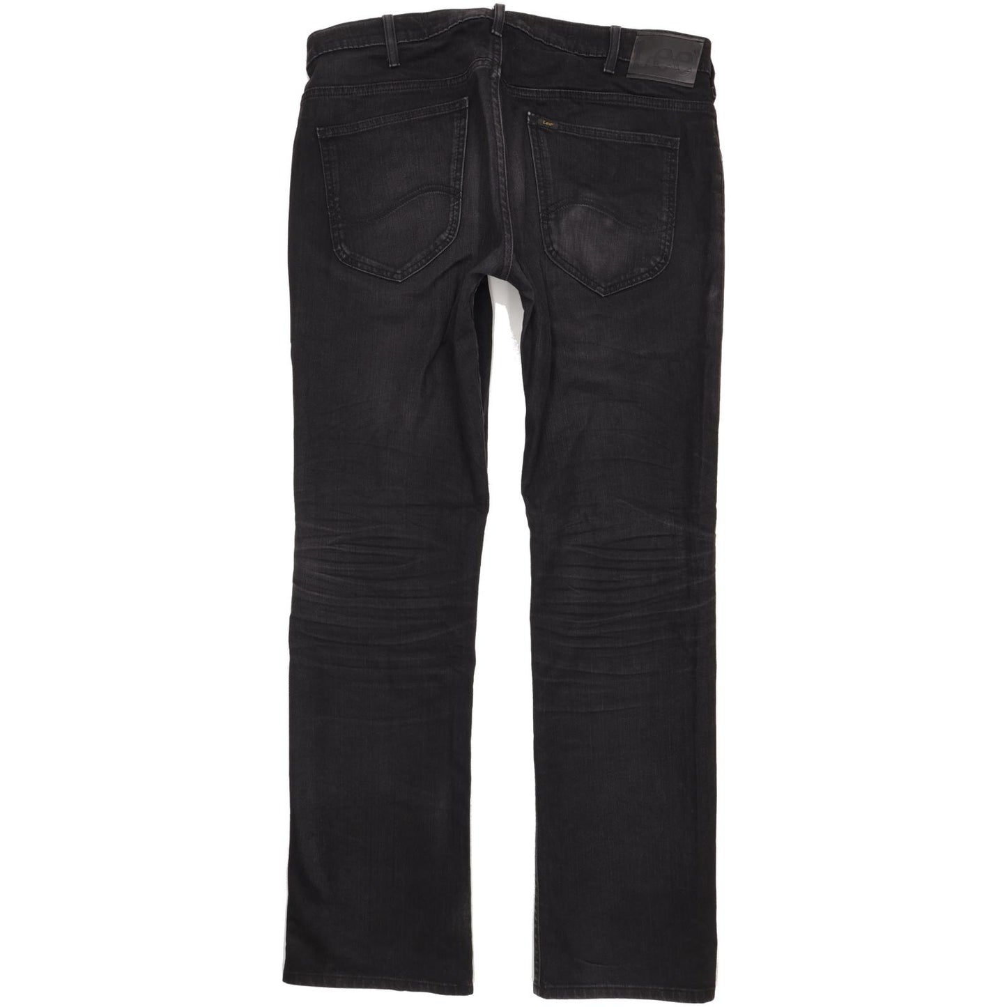 Lee Knox Men Black Straight Regular Stretch Jeans W36 L34