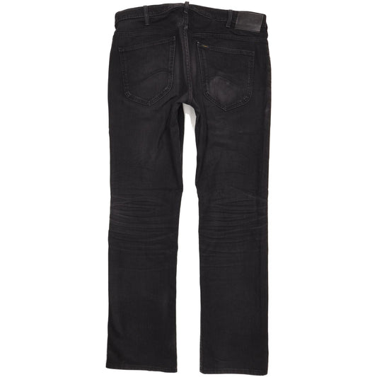 Lee Knox Men Black Straight Regular Stretch Jeans W36 L34