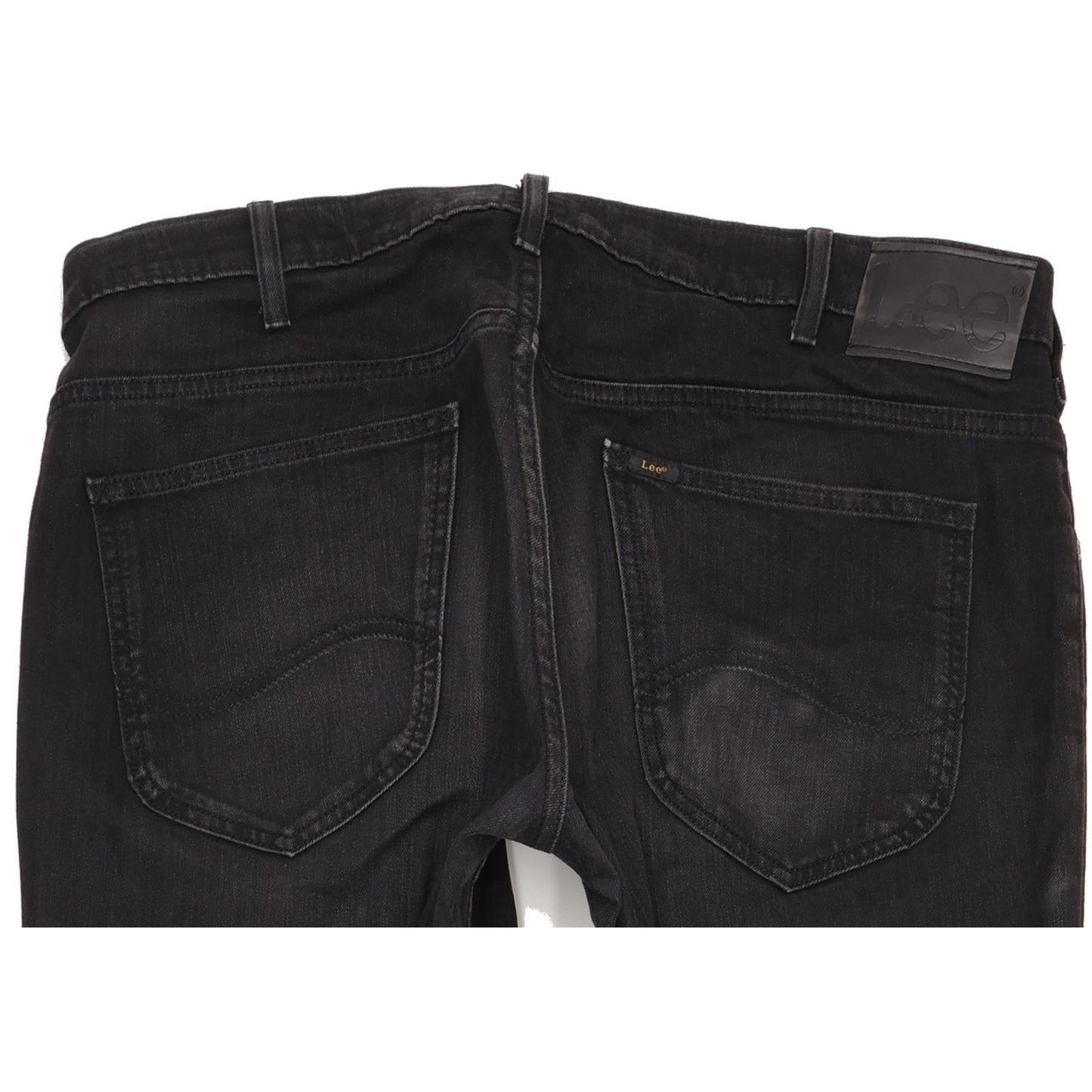 Lee Knox Men Black Straight Regular Stretch Jeans W36 L34