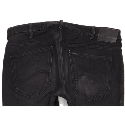 Lee Knox Men Black Straight Regular Stretch Jeans W36 L34