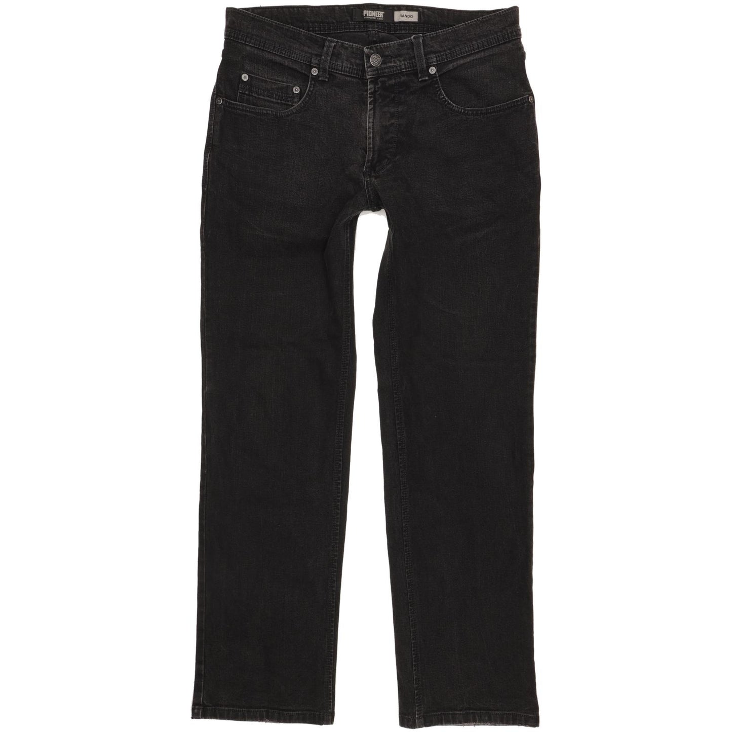 Pioneer Rando Men Black Straight Regular Stretch Jeans W32 L30