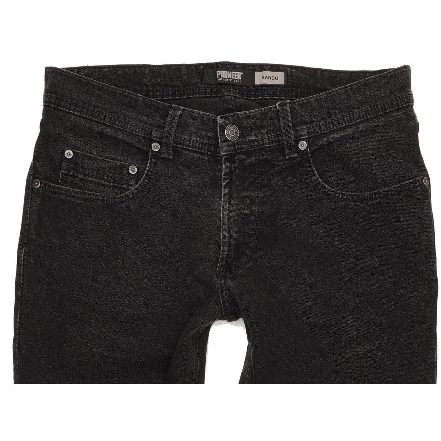 Pioneer Rando Men Black Straight Regular Stretch Jeans W32 L30