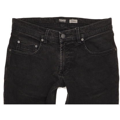 Pioneer Rando Men Black Straight Regular Stretch Jeans W32 L30