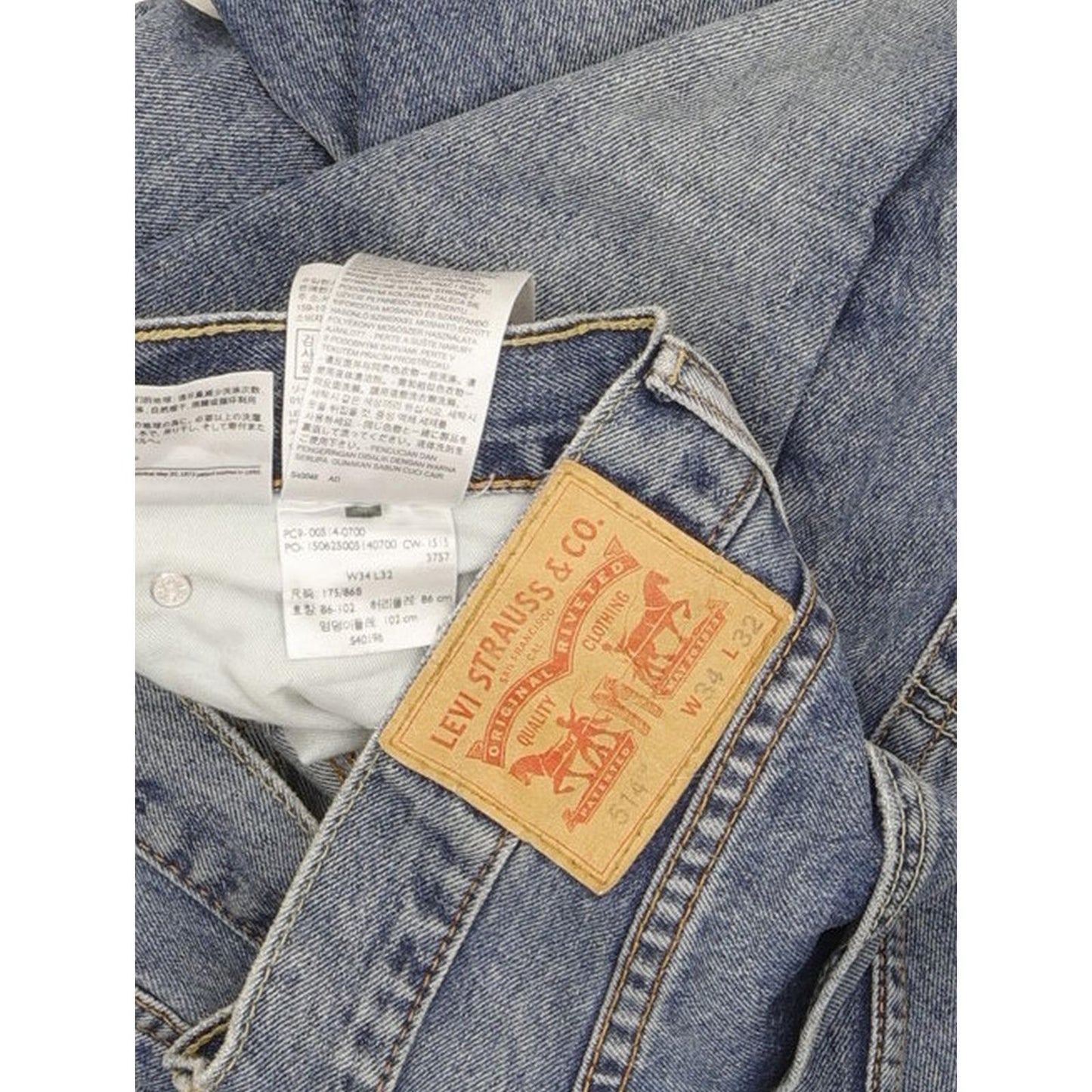 Levi's 514 Men Blue Straight Slim Jeans W34 L32
