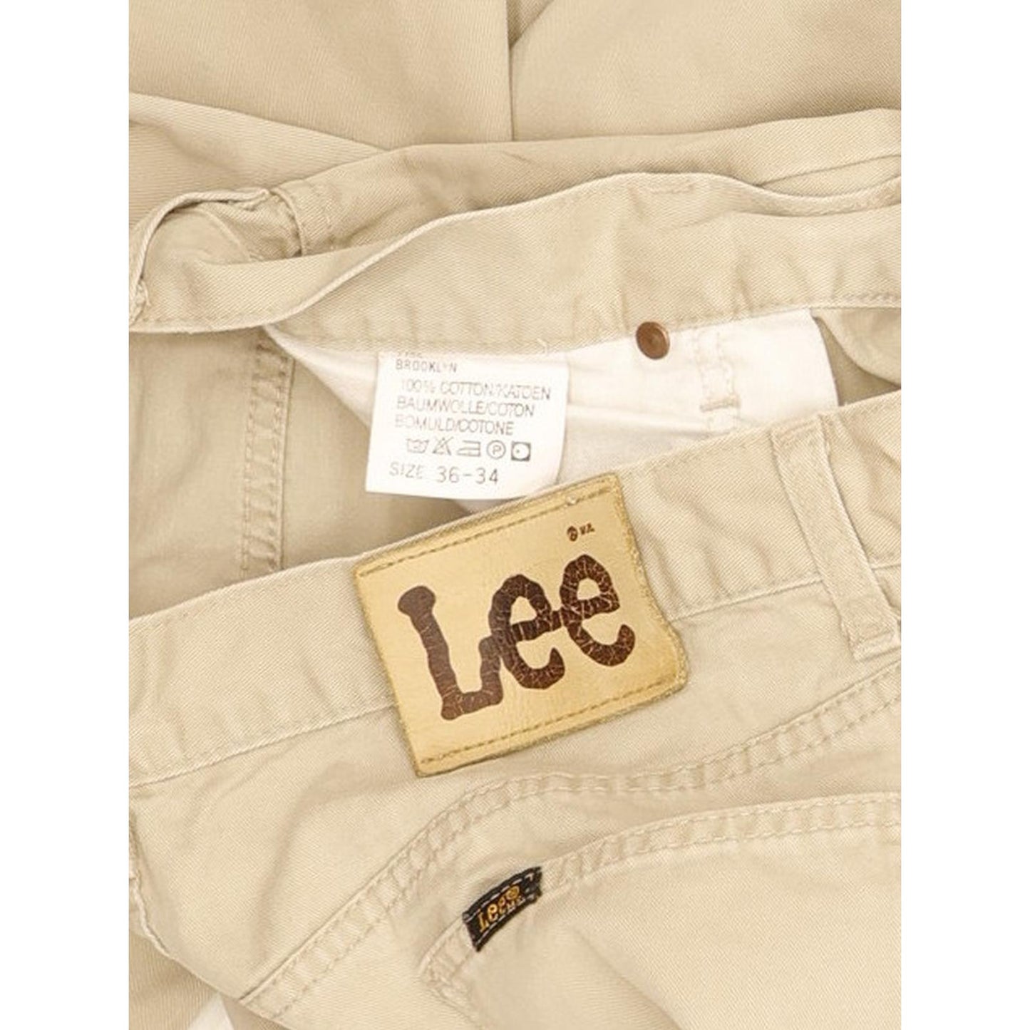 Lee Brooklyn Men Beige Straight Regular Jeans W35 L32