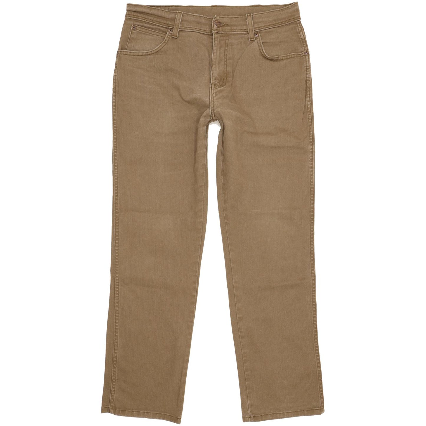 Wrangler Durable Quality Men Brown Straight Regular Stretch Jeans W33 L30