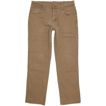 Wrangler Durable Quality Men Brown Straight Regular Stretch Jeans W33 L30